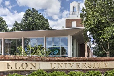 Large outdoor sign for Elon University